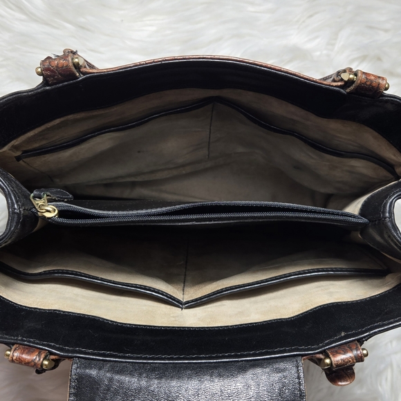 Brahmin Brown and Black Crocodile Pattern Handbag - Picture 6 of 7